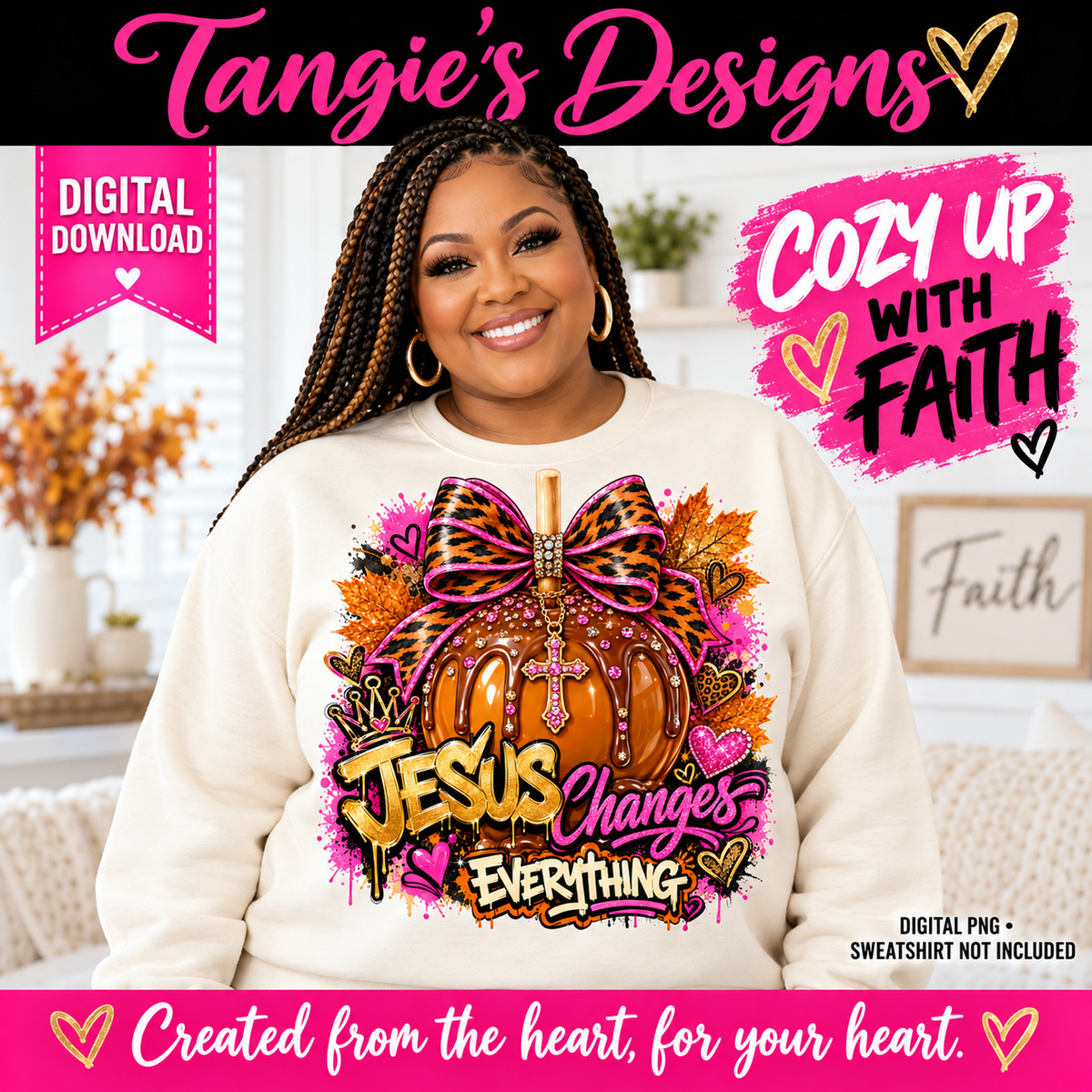 Jesus Changes Everything Fall PNG – Caramel Apple Faith Design