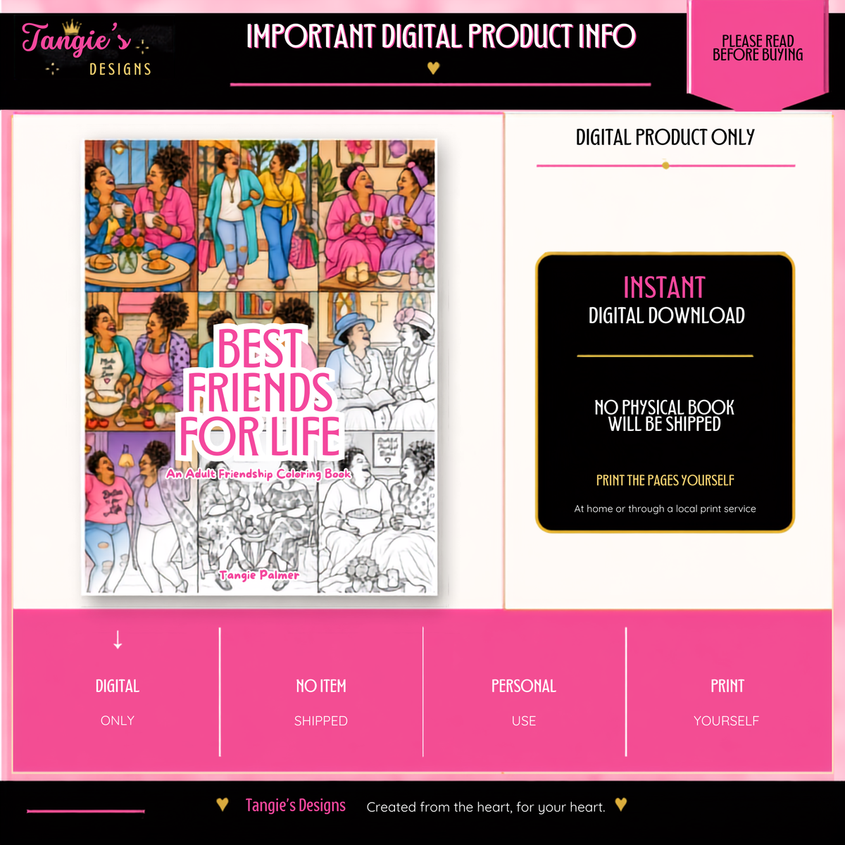 Best Friends For Life Printable Adult Friendship Coloring Book