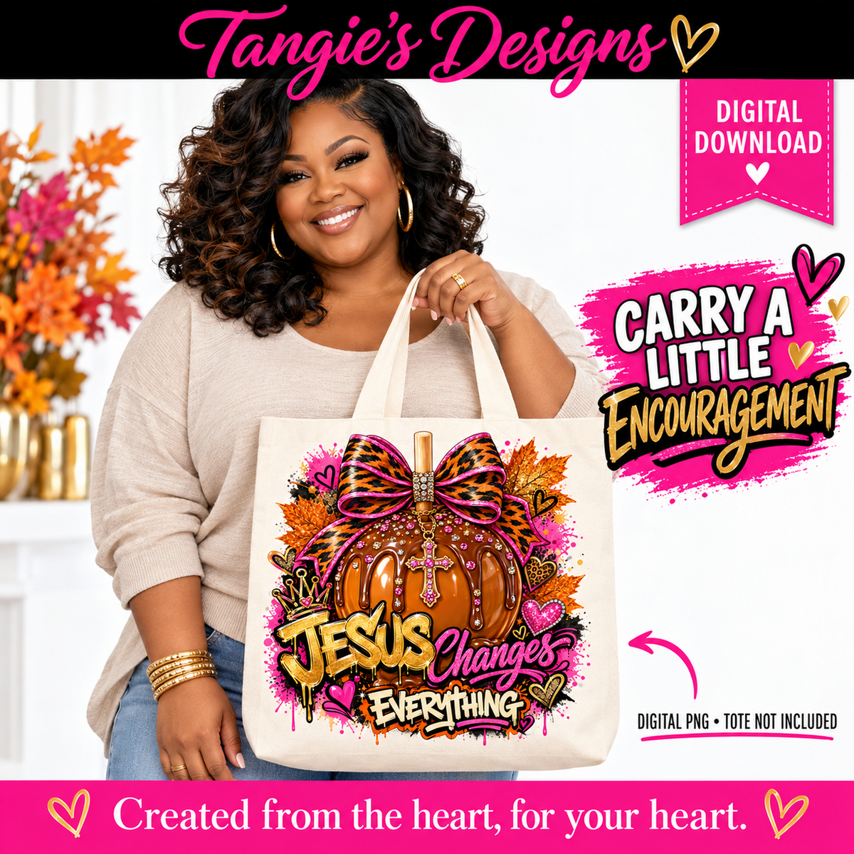 Jesus Changes Everything Fall PNG – Caramel Apple Faith Design