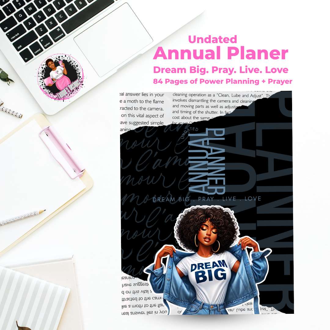 Digital Planner, Undated Annual Planner, Christian Journal, Dream Big Planner, Prayer Planner, Budget Book, Goal Setting, Self-Care Planner