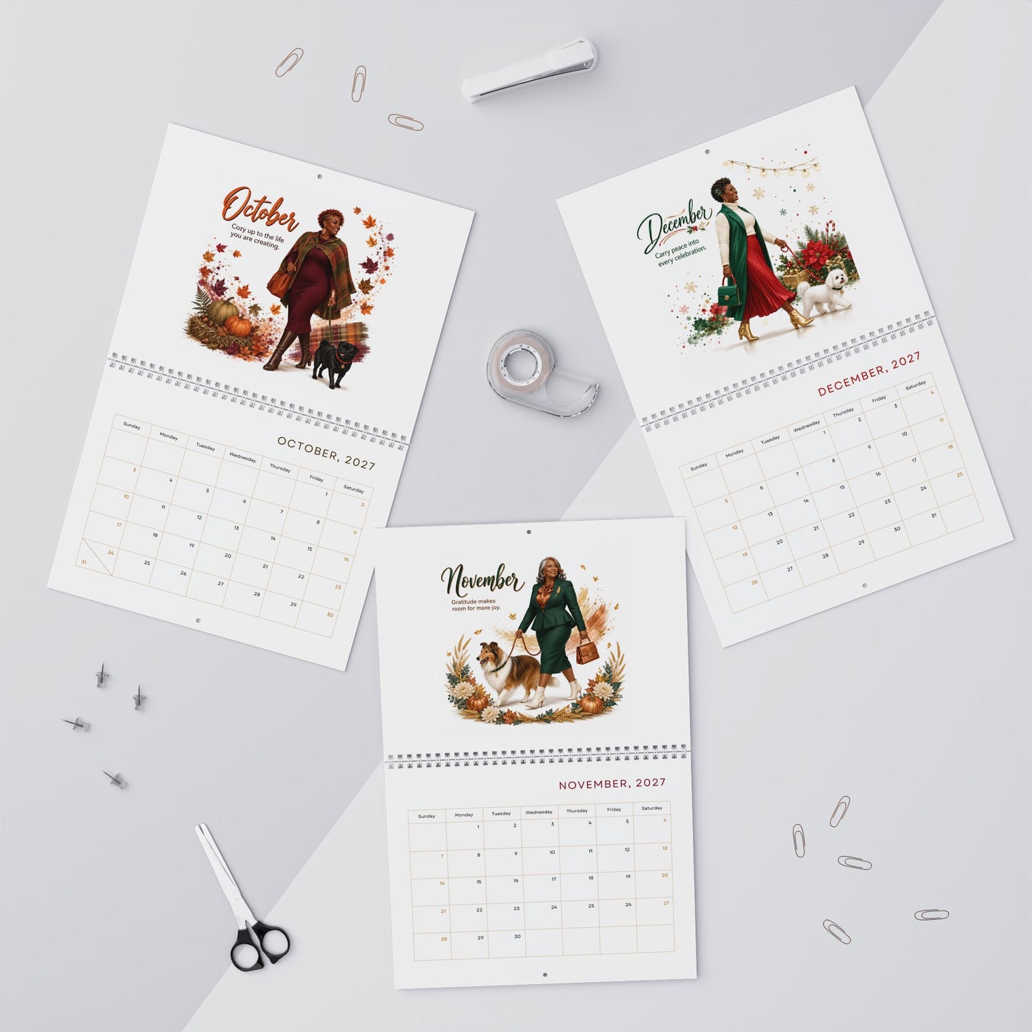 Wall Calendar — "Walk With Me" 2027 Inspirational Monthly Calendar