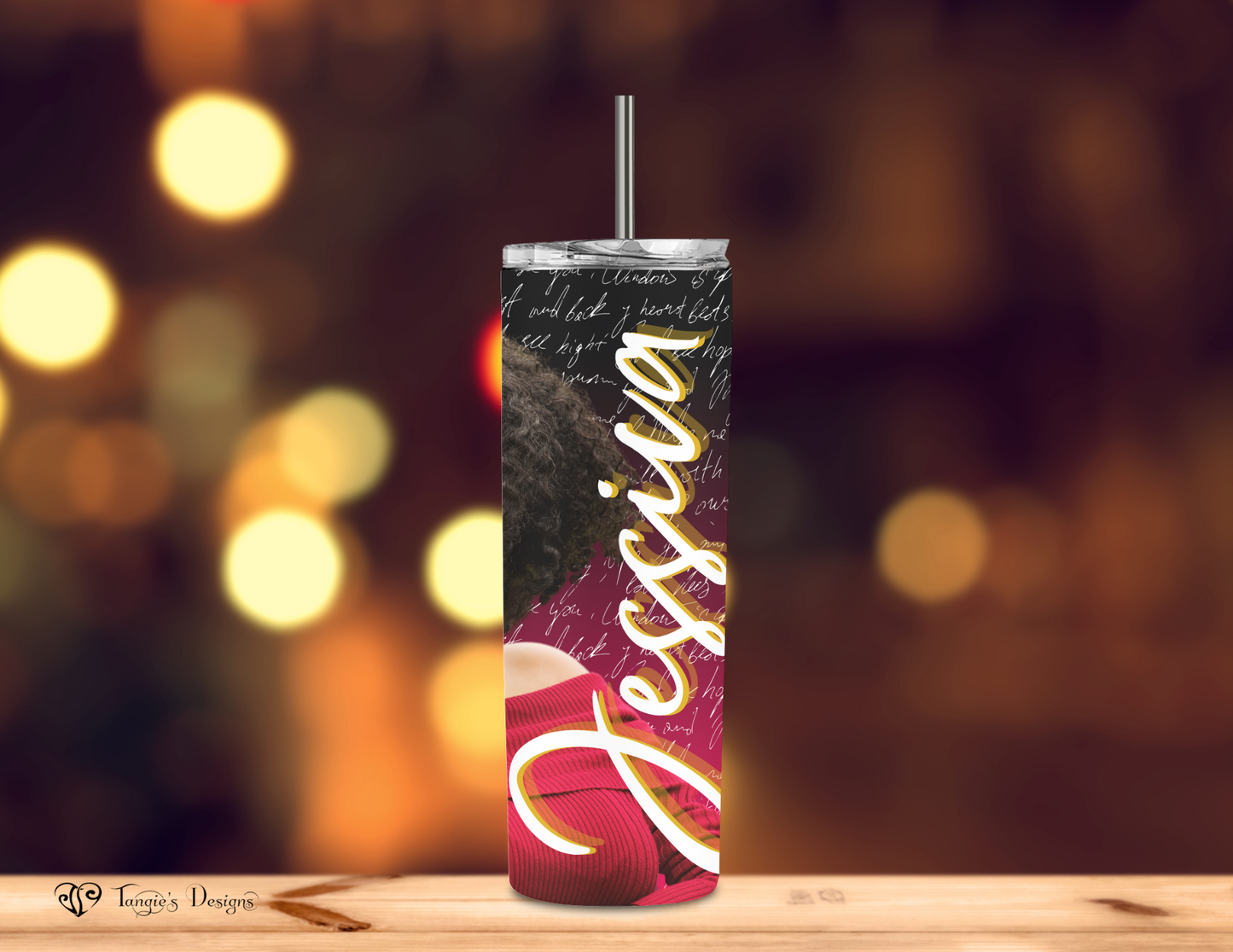 Custom Photo & Logo Tumbler – 20oz Stainless Steel with Straw