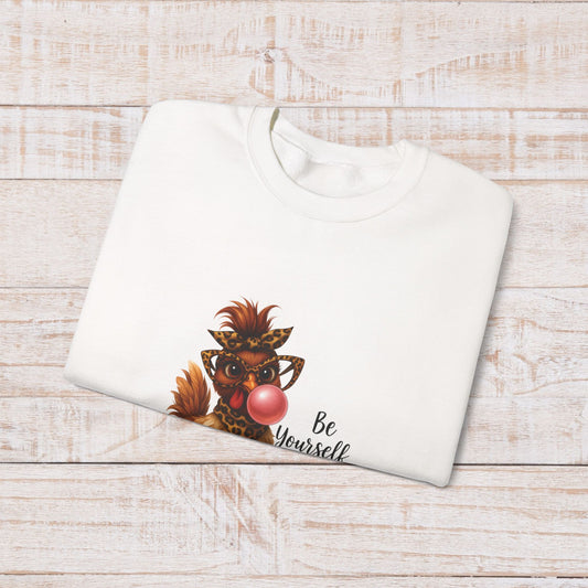 Be Yourself and Don’t Apologize Crewneck Sweatshirt – Unisex Inspirational Graphic Sweatshirt