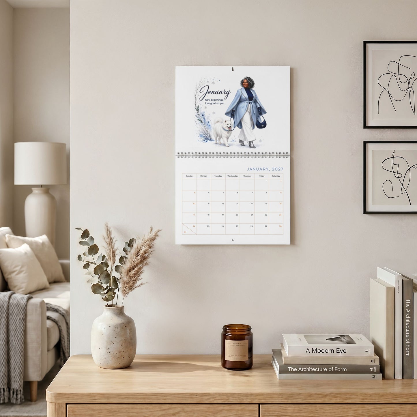 Wall Calendar — "Walk With Me" 2027 Inspirational Monthly Calendar
