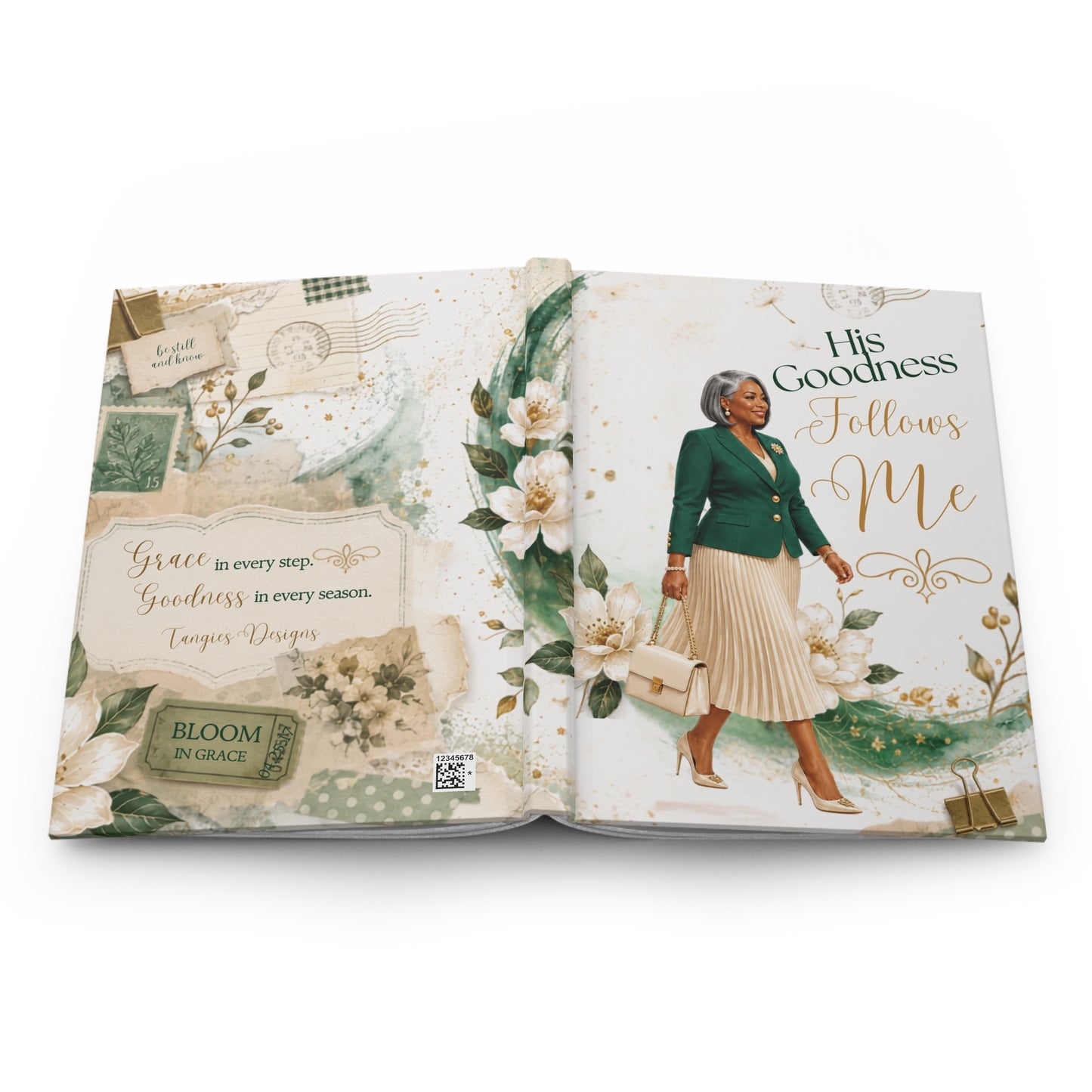 His Goodness Follows Me Hardcover Journal — Inspirational Faith & Reflection Notebook