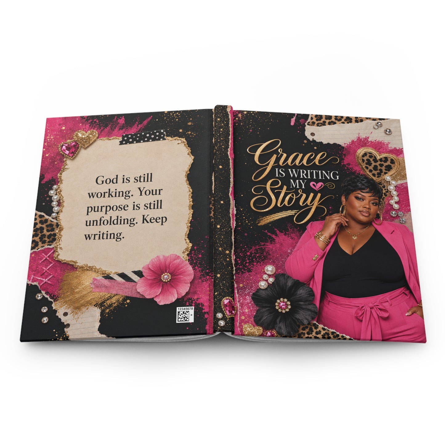 Grace Is Writing My Story Hardcover Journal — Inspirational Faith & Purpose Notebook