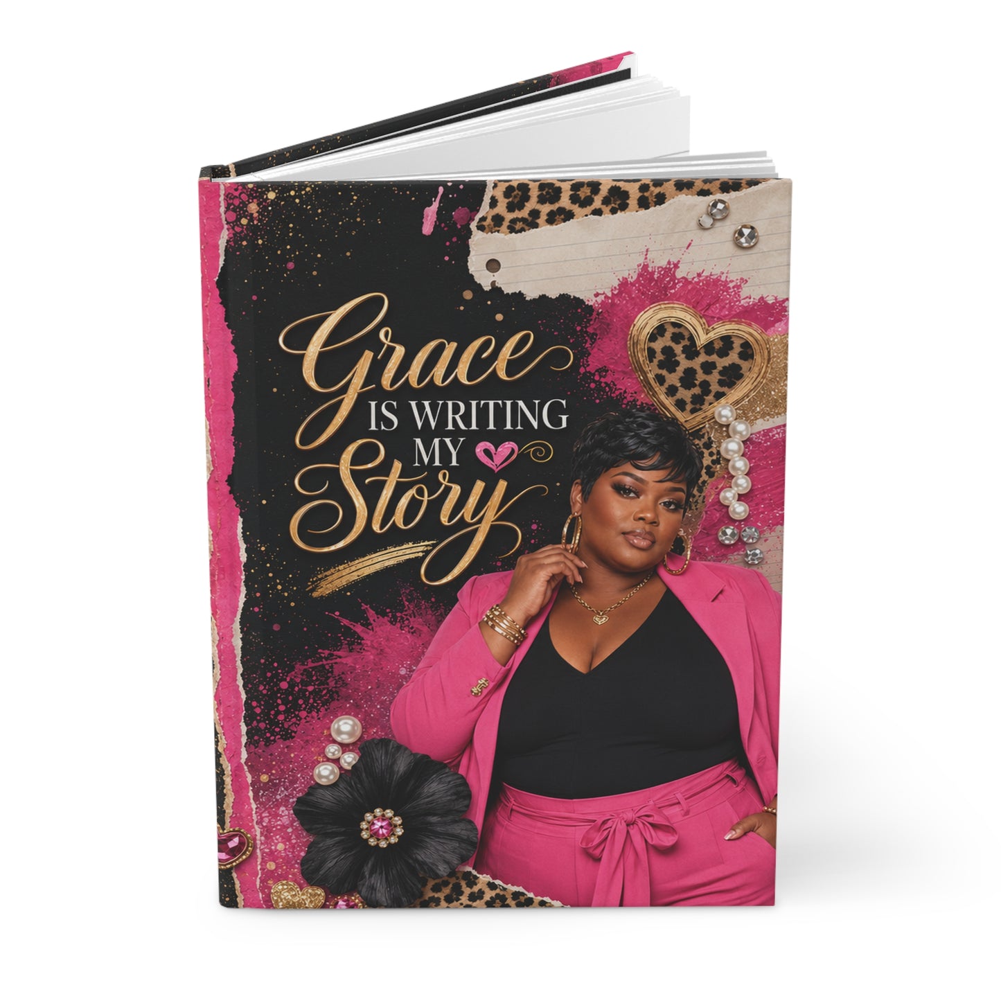 Grace Is Writing My Story Hardcover Journal — Inspirational Faith & Purpose Notebook