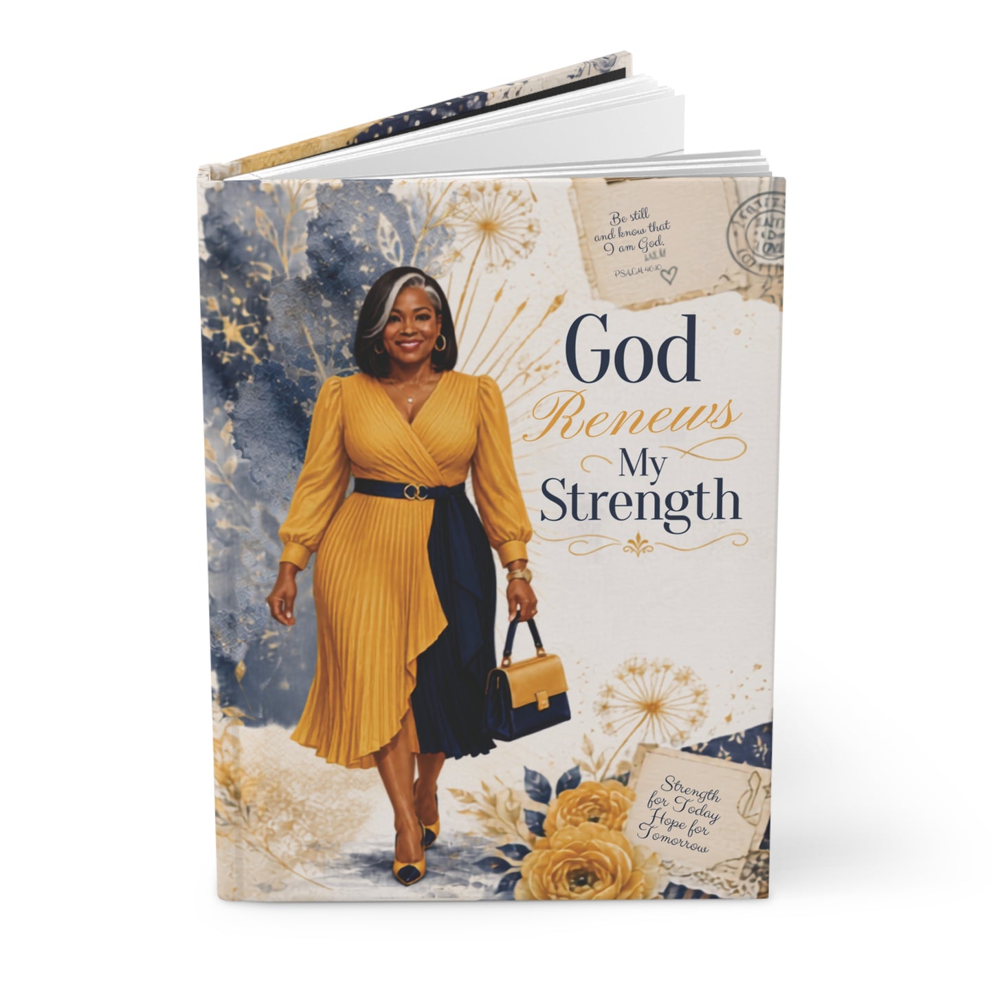 God Renews My Strength Hardcover Journal — Inspirational Faith & Strength Notebook