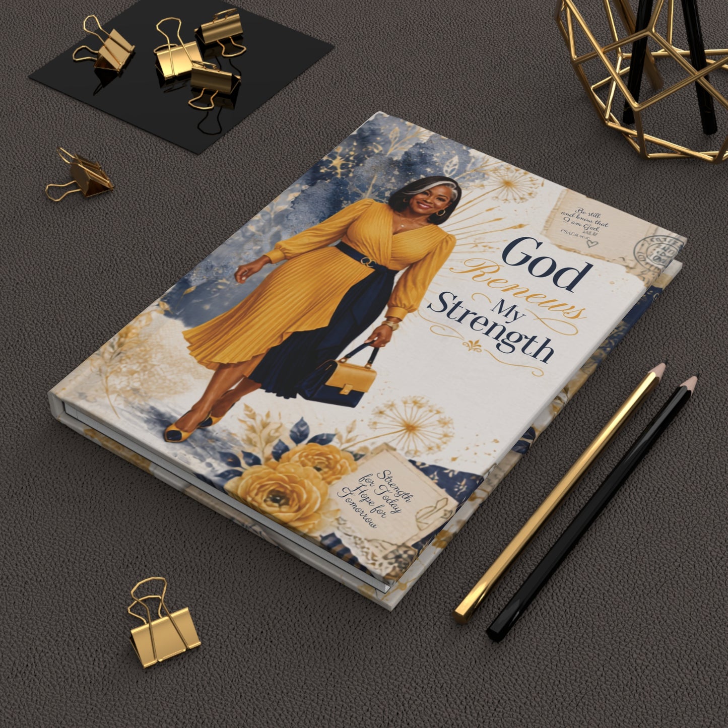 God Renews My Strength Hardcover Journal — Inspirational Faith & Strength Notebook