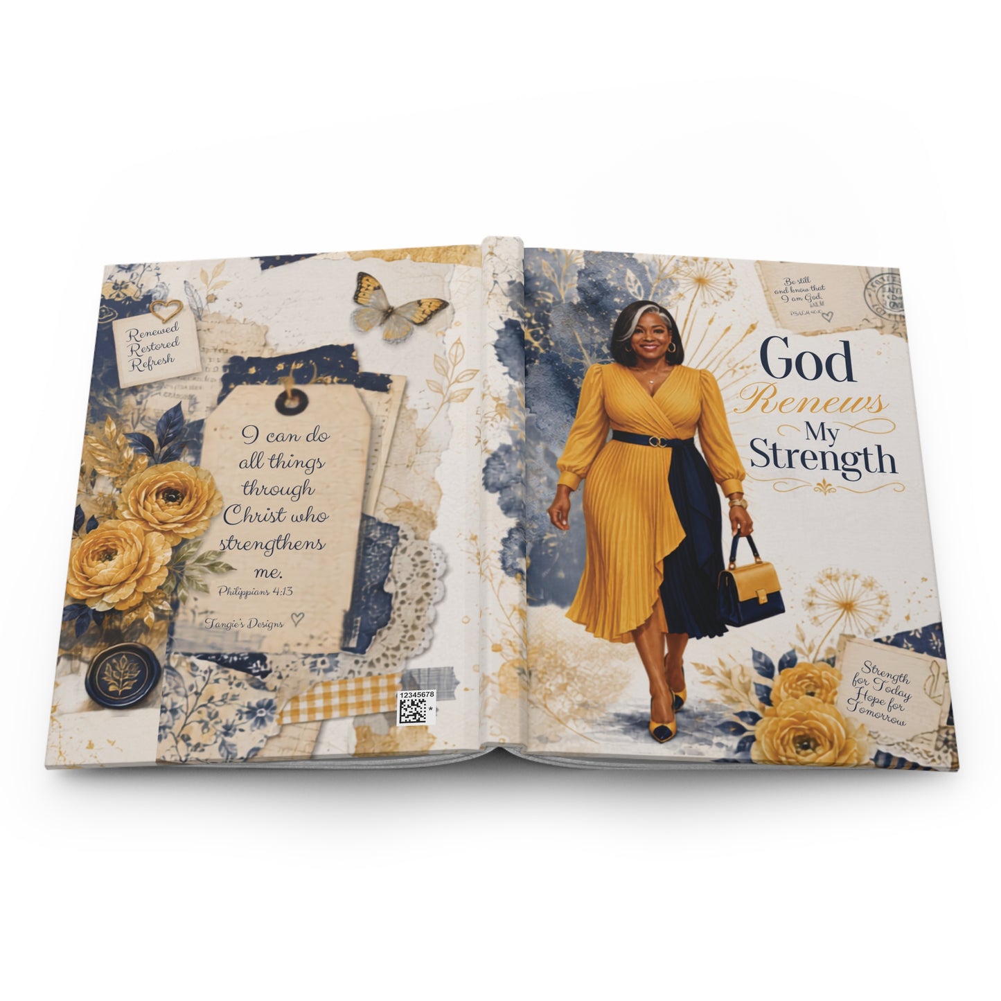 God Renews My Strength Hardcover Journal — Inspirational Faith & Strength Notebook