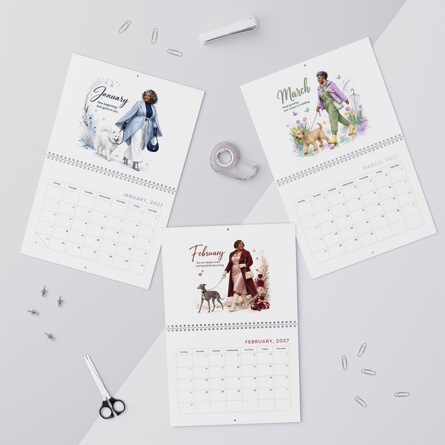 Wall Calendar — "Walk With Me" 2027 Inspirational Monthly Calendar
