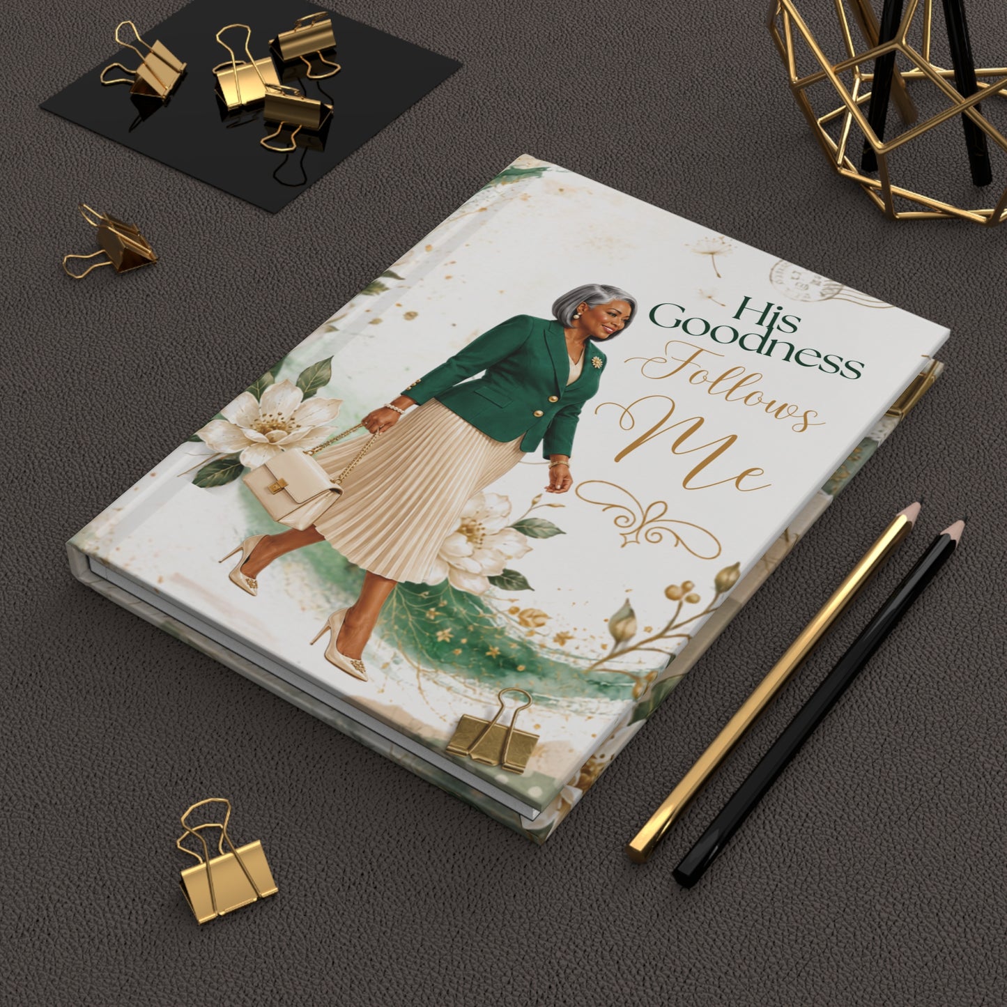 His Goodness Follows Me Hardcover Journal — Inspirational Faith & Reflection Notebook