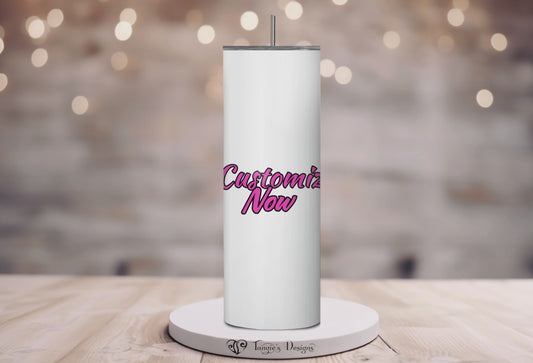 Custom Photo & Logo Tumbler – 20oz Stainless Steel with Straw